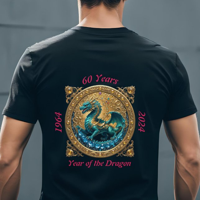 60:e födelsedag 2024 Kinesiskt år i Dragon 1964 T Shirt (60th birthday 1964 year of the dragon t-shirt)