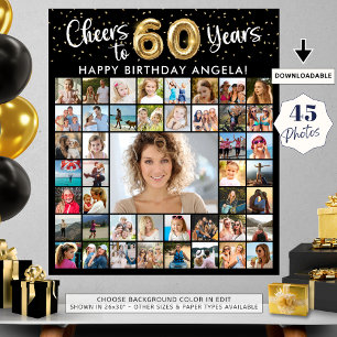 60:e födelsedag 45 fotokollage Cheers till år Poster