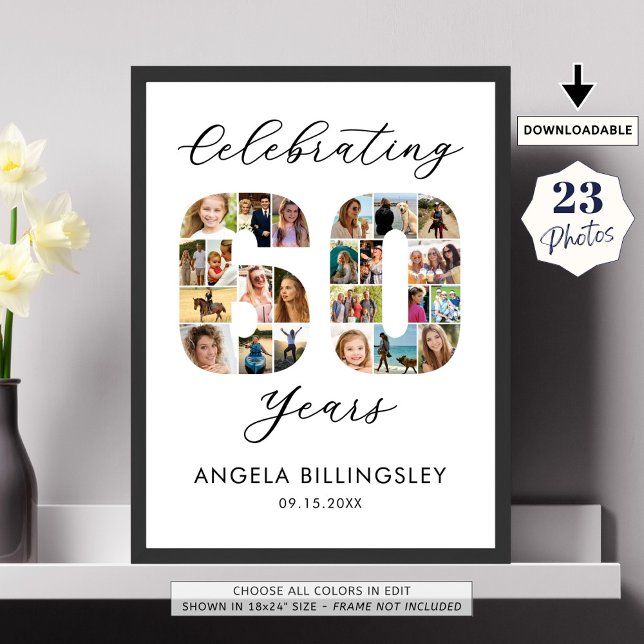 60:e födelsedag 60 23 Fotokollage Poster (Skapare uppladdad)
