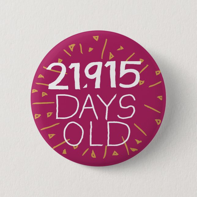 60:e födelsedag 60 år i dag 60:e knapp (Framsida)