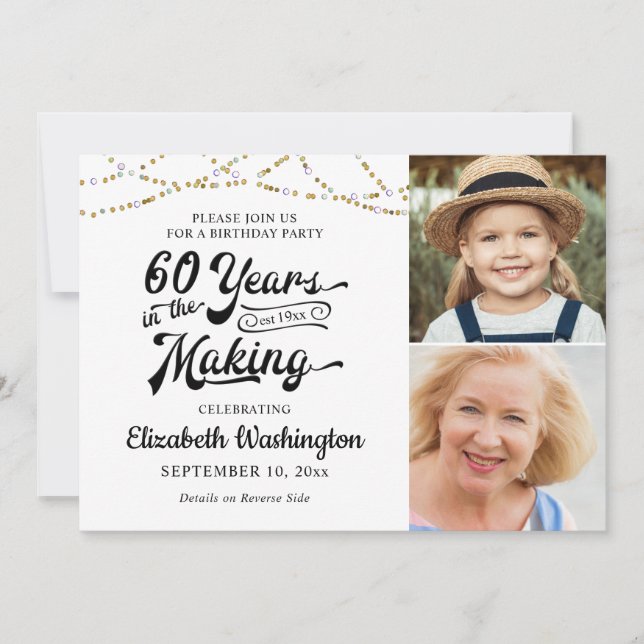 60:e födelsedag 60 ÅR I SKAPAR svarta Guld in Inbjudningar (Framsida)