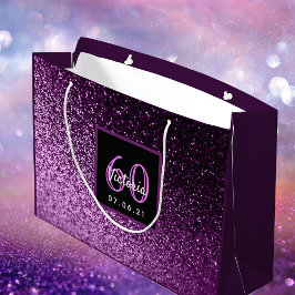60:e födelsedag 60 lila glam-flicka i rosa glitter