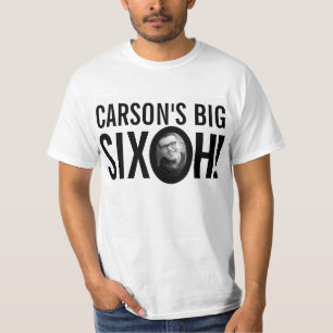 60:e födelsedag 6 oh eget namn, svart, vitt t shirt