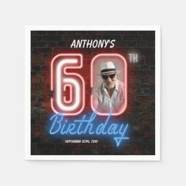 60:e födelsedag - 80:s Retro Modern Anpassningsbar Pappersservett