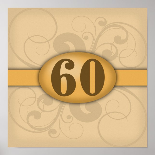 60:e födelsedag/årsdag Party Poster (Framsidan)
