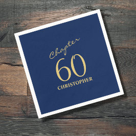 60:e födelsedag, blå Guld Pappersservett