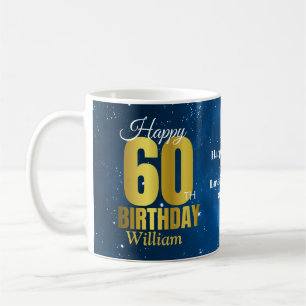 60:e födelsedag, blå rymdtypning kaffemugg