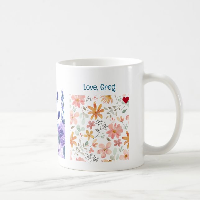 60:e födelsedag Blommor Kärlek Elegant Modern Blom Kaffemugg (Höger)