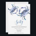 60:e födelsedag - Boil Inbjudningar<br><div class="desc">Fira i stil med Do Berätta för A Belles kustkrabba, 60:e födelsedagsinbjudan, en perfekt blandning av chic och modern design. Den här inbjudan innehåller en charmerande överkant gräns av blå vattenfärgskrabbor, med en matchande blå baksida på motsatt sida. Skräddarsytt för en minnesvärd födelsedag eller strand party. Den här designen anger...</div>