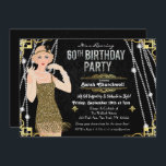 60:e födelsedag Deco Gatsby Flapper Girl-inbjudan Inbjudningar<br><div class="desc">Firar som de gjorde i de nya bytena med vår fantastiska,  Gatsby-inspirerade inbjudan. Oavsett om du planerar en bachelorette-fest eller en födelsedagsfest,  ta med dig din händelse i tid till den fantastiska tiden för Art Deco och lavish levande.</div>