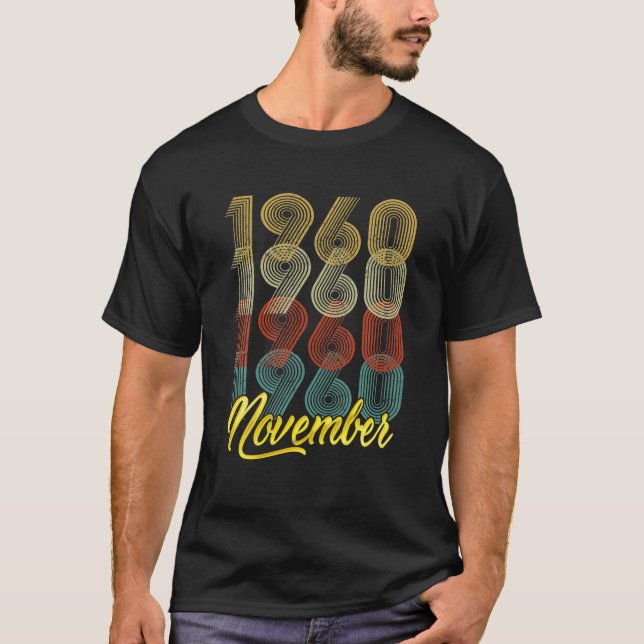 60:e födelsedag Distress november 1960 Gåvor 60 år T Shirt (Framsida)