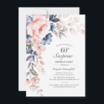 60:e födelsedag Dusty Blue Botanical Script Inbjudningar<br><div class="desc">Skicka inbjudningarna till den kommande milstolpen party med våra Modern Pastel Rosa Indigo Blue Watercolor-Blommigt kort. Den har en vacker botanisk vattenfärgsblomning. Anpassa bara detaljerna i party genom att klicka på anpassningsknappen om du vill ordna om och formatera stil och placera texten. TIP: Lägg till våra kompletterande eller matchande artiklar...</div>