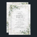 60:e födelsedag Dusty Eucalyptus Botanical Guld Inbjudningar<br><div class="desc">Fira din 60-årsdag i stil med denna vackra 60-dagars Dusty Eucalyptus botaniska inbjudan till Guld! Med elegant, dammig blå botaniska grey inslag, marmor vattenfärg struktur bakgrund, är det här inbjudan att blunda för dina gäster. Dessutom kan du anpassa detaljerna i party med hjälp av modern handskriven kalligrafi på kortets framsida....</div>