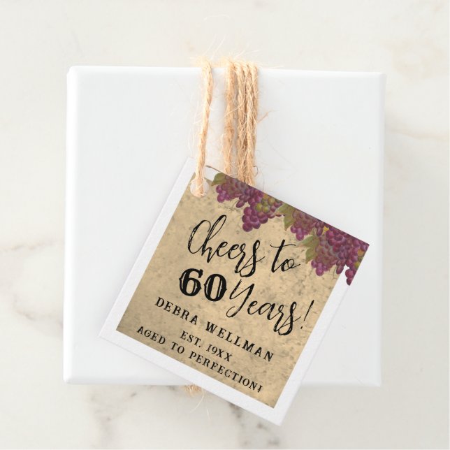 60:e födelsedag Elegant Vin ThLED Tack Gåvor Etiketter (På plats)