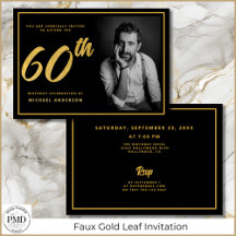 60:e födelsedag Eleganten Photo Black Guld