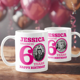 60:e födelsedag fördubblade sidfoten namn rosa kaffemugg