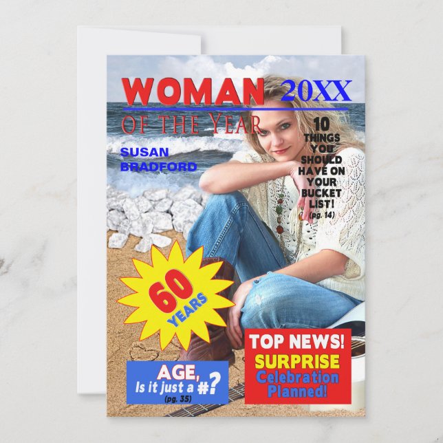 60:e födelsedag-FOTO-inbjudan - Magazinskydd Inbjudningar (Framsida)