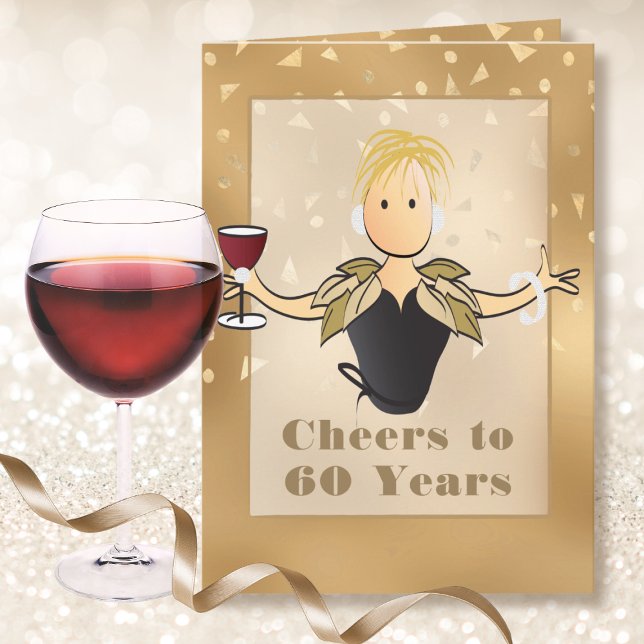 60:e födelsedag Glitter Gnistra Fabulous för henne Kort (Skapare uppladdad)