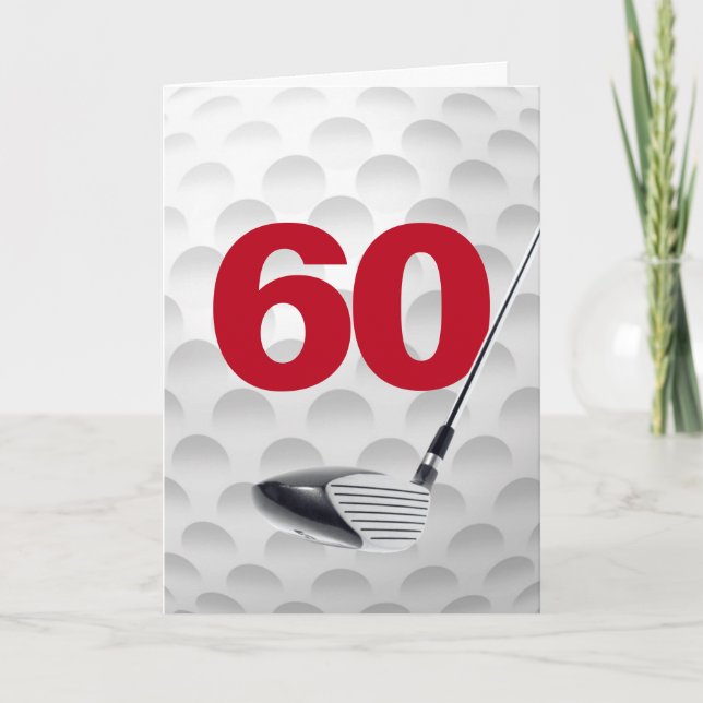 60:e födelsedag Golf Boll design Kort (Framsida)