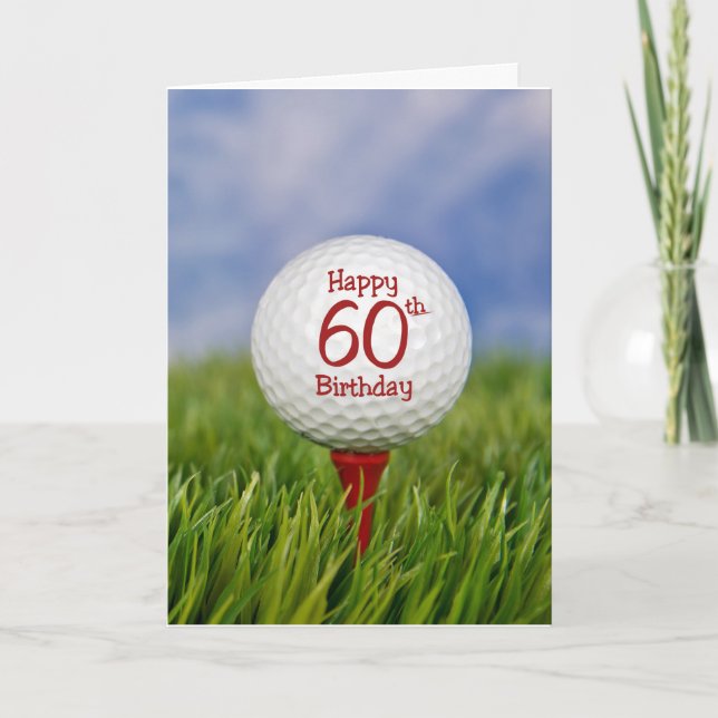 60:e födelsedag Golf Boll Kort (Framsida)