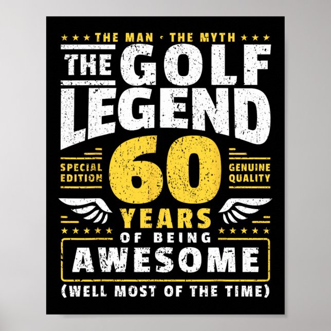 60:e födelsedag Golf Player 60 år gammal Golfer Poster (Framsidan)