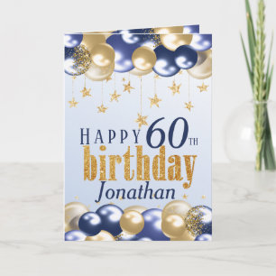 60:e födelsedag Guld Glitter Kort