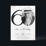 60:e födelsedag Guld-inbjudan med foto Inbjudningar<br><div class="desc">60:e födelsedag med Photo-kort i Guld ingår i Bröllop-samlingen. Den här produkten har anpassade fotoavsnitt guld glitter-miniatyrbilder. Klar med dekorativt typsnitt. Utforska mer matchande produkter i vår butik.</div>
