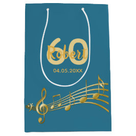 60:e födelsedag guld musik noter tealblått grönt