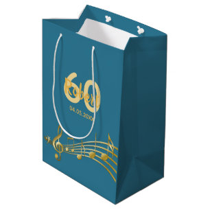 60:e födelsedag guld musik noter tealblått grönt