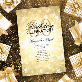 60:e födelsedag Guld Wonderland Menu Flygblad