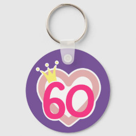 60:e födelsedag Heart Princess Krona Rosa Nyckelring