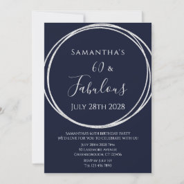 60:e födelsedag i Silver Inbjudningar