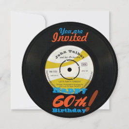 60:e födelsedag Inbjudan Retro Vinyl Record 45 var