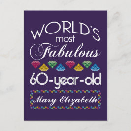 60:e födelsedag Lila av de mest uppsåtliga färgbil Vykort