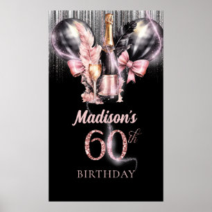 60:e födelsedag: Luxury Ro Vin Party Poster