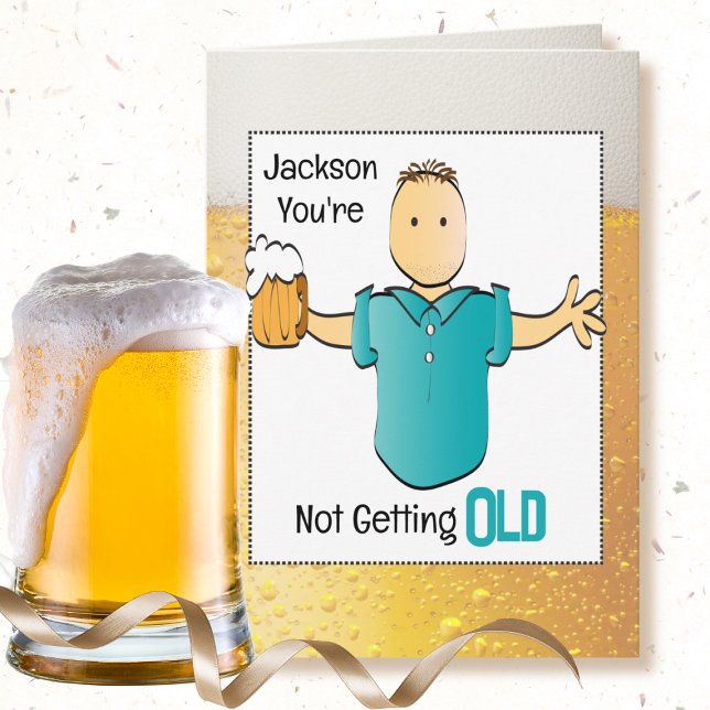 60:e födelsedag: Male Tecknad Beer Snarky Gamla Ro Kort (Skapare uppladdad)
