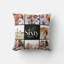 60:e födelsedag modern svart fotokollage enkel