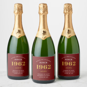 60:e födelsedag Namn 1962 Röda Guld Elegant Chic
