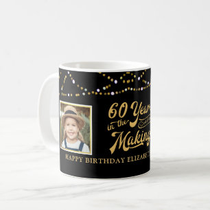 60:e födelsedag, nu fotografier Black Guld Ljus Kaffemugg