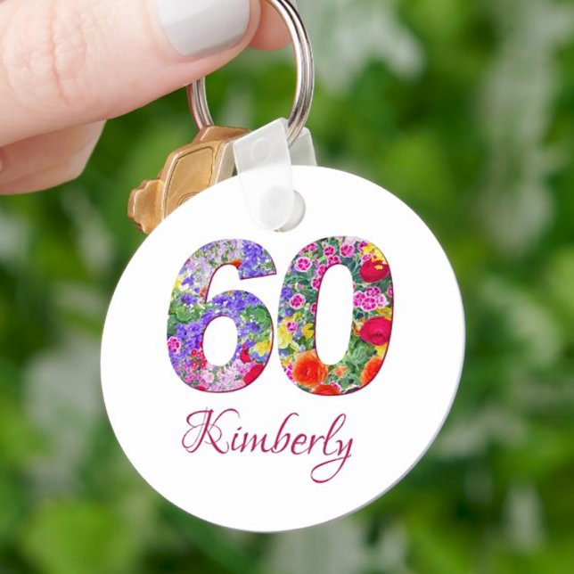 60:e födelsedag - nyckelkedja för blommar för blom nyckelring (Skapare uppladdad)