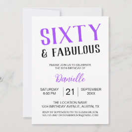 60:e födelsedag och 60:e Lilan Inbjudningar