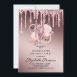60:e födelsedag - överraskande - ro Guld Glitter Inbjudningar<br><div class="desc">En elegant 60 och fab 60:e överraskning födelsedagsfest inbjudan i en metallshimmer i ro guld med glitter-droppar och namn-typografi med höga klingskor,  glitter och pärlor som är integrerade i design och typ,  med ro guld och blommigt. En unik snyggt inbjudan för denna milstolpe-födelsedag. 50 och fortfarande fab!</div>