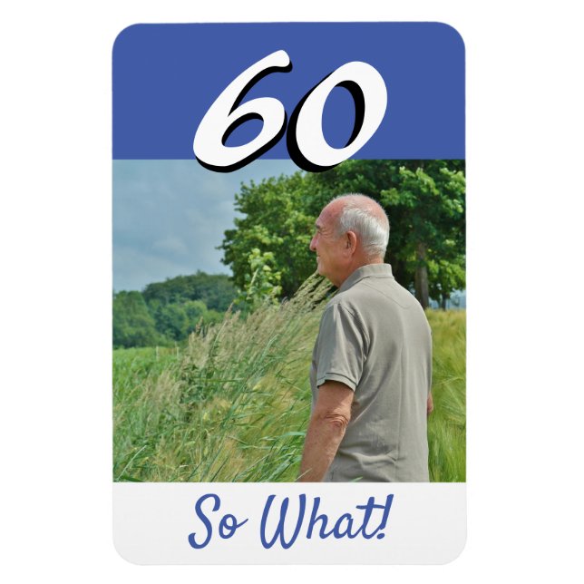 60:e födelsedag Personlig för fonotefoto Magnet (Vertikal)