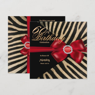 60:e födelsedag: Röda kupor och diamanter från Zeb Inbjudningar