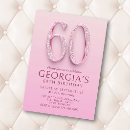 60:e födelsedag Rosa Diamonder Inbjudningar
