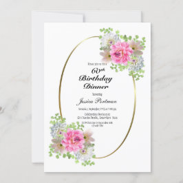 60:e födelsedag Rosa Guld Party Inbjudningar