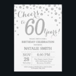 60:e födelsedag Silver Glitter Diamond-inbjudan Inbjudningar<br><div class="desc">60:e födelsedagsinbjudan med Silver Glitter Diamond-bakgrund. Silver Confetti. Vuxen Birthday. Male Manar eller Women Birthday. Om du vill göra ytterligare anpassningar klickar du på knappen "Anpassa" och användor verktyg som är utformat för att ändra mallen.</div>