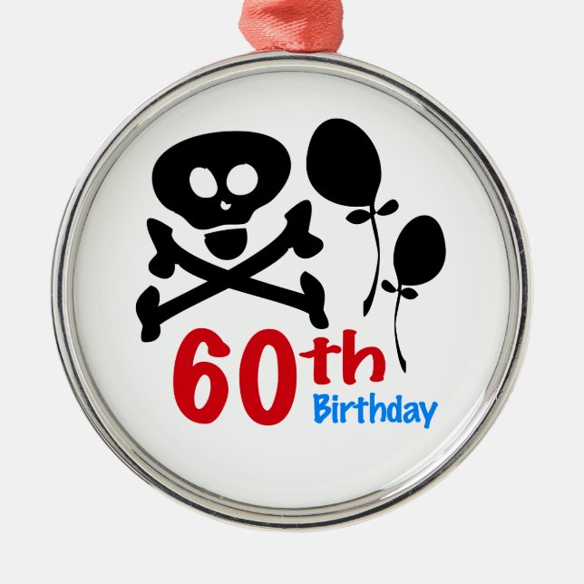 60:e födelsedag Skullben Julgransprydnad Metall (Framsidan)