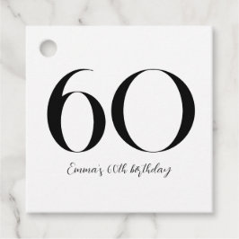 60:e födelsedag svart och vit gåvor etiketter