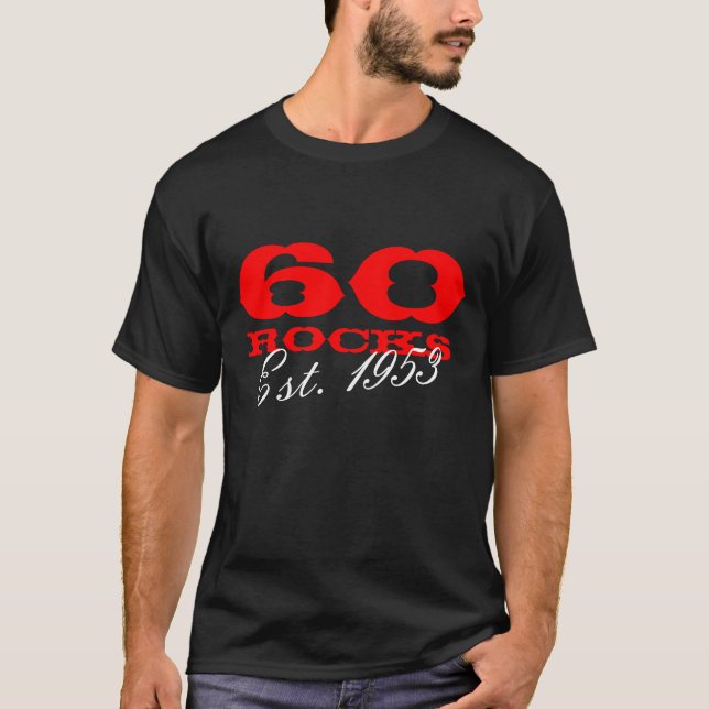 60:e födelsedag t-skjorta | 60 Sten Est. 1953-2021 Tee (Framsida)